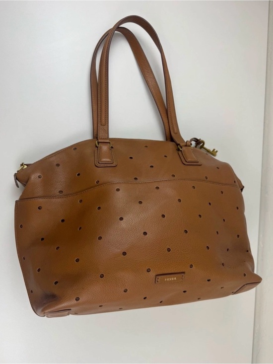 Fossil Handbags - Fossil Julia Hobo Perforated Leather Tote Bag in Brown